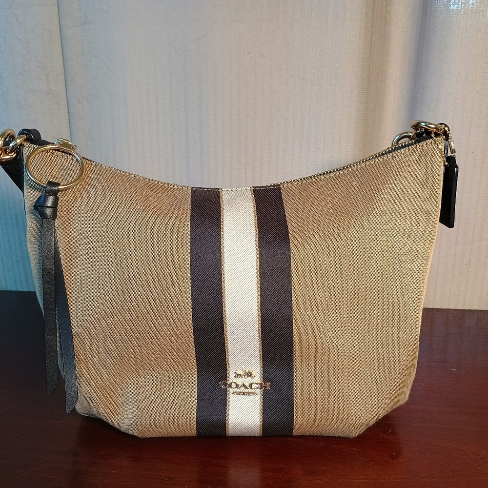 Coach Small Skylar Hobo With Varsity Stripe